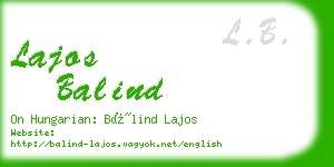 lajos balind business card